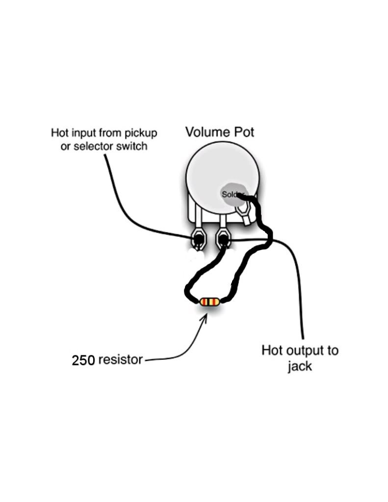 question about adding resistor to JB/500K pot setup gibson les paul studio wiring diagram 