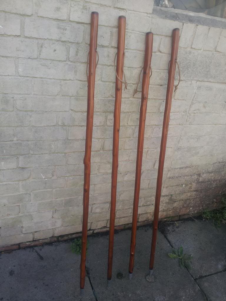 3 Chestnut Shafts Shanks Seasoned Straightened Stickmaking Walking