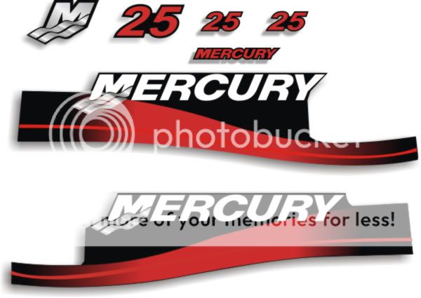 Mercury outboard motor cowl decals boat decals graphics  