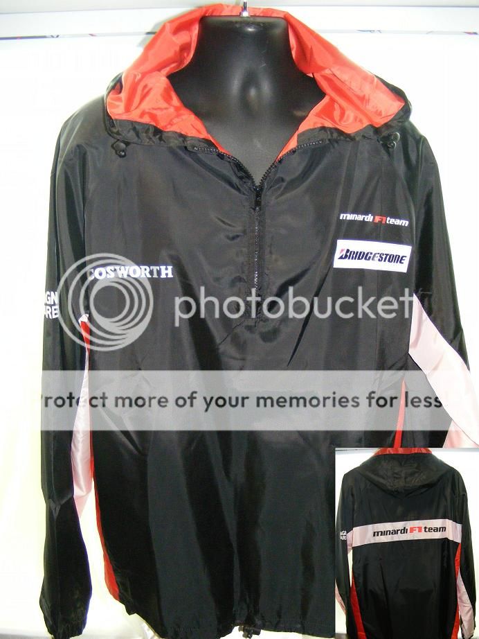 Minardi F1 Mens Light Wind Breaker / Jacket Black  