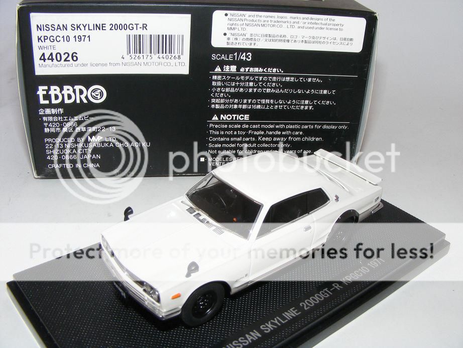 43 Ebbro Nissan Skyline 2000 GT R KPGC10 1971 White  