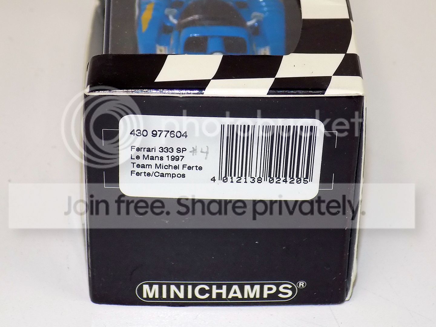 Miniature Ferrari 333 SP - Le Mans 1997 - Ferté/Campos - Minichamps 1/43 - NEUF
