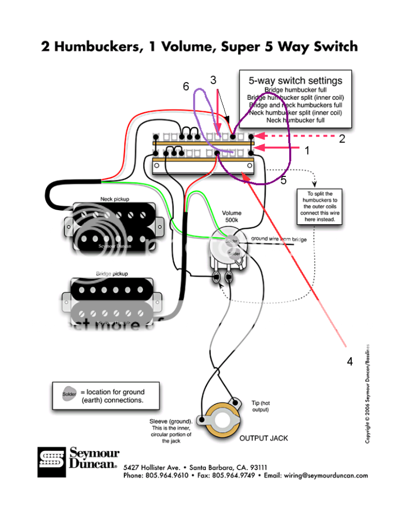 Seymour Duncan Humbucker Wiring Diagram from i846.photobucket.com